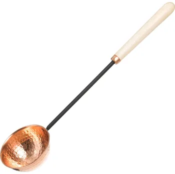 4Living Měděná naběračka do sauny, rukojeť z mangového dřeva