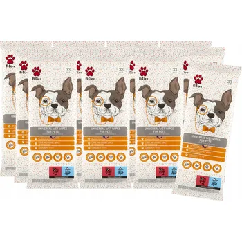 Vrták 12 x Petino univerzální vlhčené ubrousky pro zvířata na tlapky a srst, 33 ks