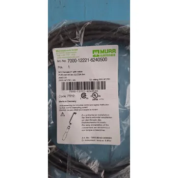 elektrický kabel Murr Elektronik 7000-12221-6240500 Kabel M12 samice 4-pin PUR 5 m