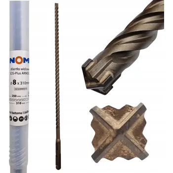Vrták Vrták vidiový SDS-Plus ARNOLD 8x310mm, 4břitý, na železobeton a betonu NOMI
