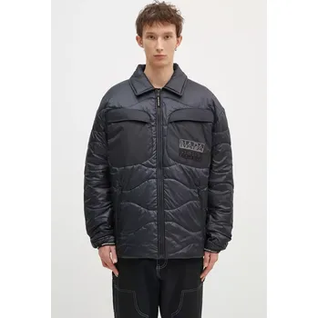 Pánská větrovka Bunda s příměsí vlny Napapijri A-Jaman tmavomodrá barva, přechodná, oversize, NP0A4I1W0411 59X, vel. XL