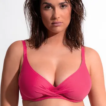Dámské plavky Plavková podprsenka nevyztužená ANTIGEL (FBB3314-27), Barva tmavě růžová, Velikost 70E
