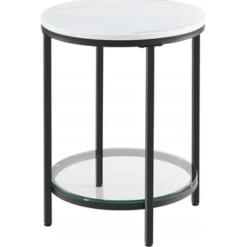 Konzolový stolek VASAGLE Příruční stolek s mramorovým designem 45 x 55 cm černý/bílý