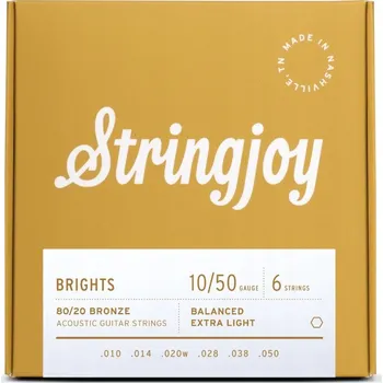 Struna pro kytaru a smyčcový nástroj Struny pro akustickou kytaru Stringjoy BRIGHTS 80/20 Bronze 10-50