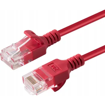 Síťový kabel MicroConnect U/UTP CAT6A Slim 0.5M Červený