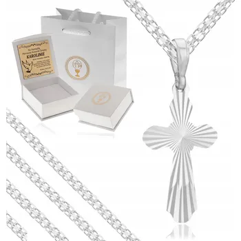 Náhrdelník STŘÍBRNÝ NÁHRDELNÍK + KŘÍŽEK S KRISTEM RYZOST 925 + GRAVÍROVÁNÍ K BIŘMOVÁNÍ