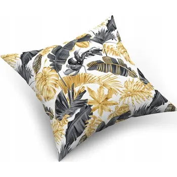 Povlak na dekorativní polštářek Povlak na polštářek "jasiek" 40x40 cm, 100% Bavlna Listy 3D zlatá a bílá