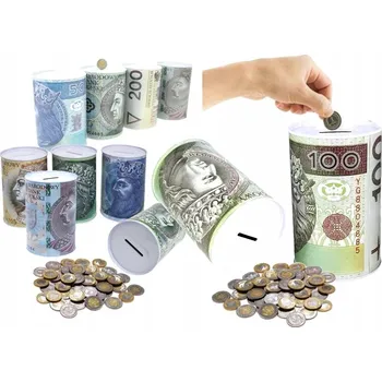 Pokladnička XXL kovová pokladnička plechovka 100 PLN Jagiełło