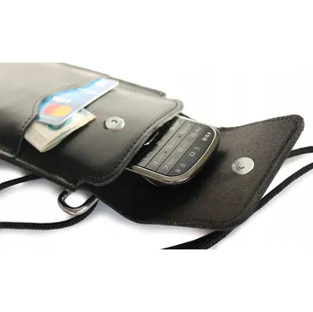 Pouzdro na mobilní telefon LURESKO Pouzdro Kožené obal na krk SENIORA PRO MALÉ TELEFONY + SMYČKA