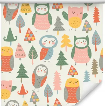 Tapeta Tapeta pro děti - spící sovy /379762525