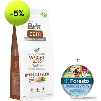 Krmivo pro psa BRIT CARE Weight Loss Rabbit 12kg + Foresto obojek pro psy nad 8 kg 70 cm