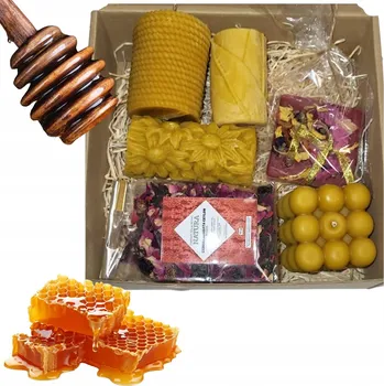 Svíčka Tradiční svíčka z včelího vosku, přírodní Miód i Bursztyn 6 ks