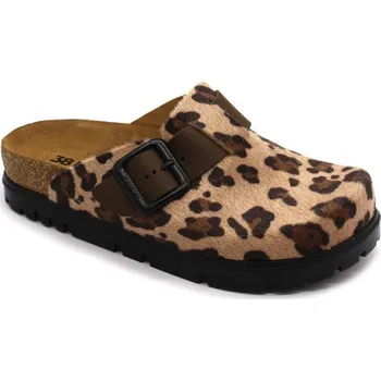 Dámská zdravotní obuv Leon 6003 dámské korkové pantofle na platformě hnědá Velikost: 38