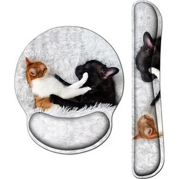 Podložka pod myš Huado Set podložka pod myš a zápěstí Pejsek a kočička Huado 97k-cube