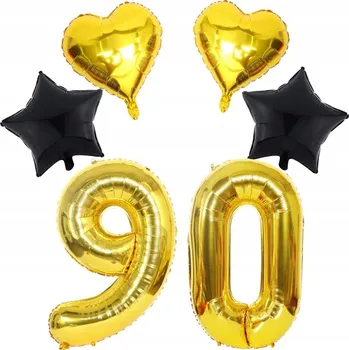 Balónek BALÓNKY K NAROZENINÁM 90 VELKÉ ZLATÉ ČÍSLICE