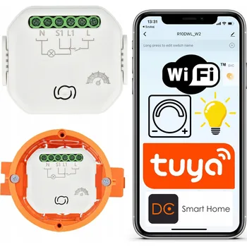 vypínač WiFi relé spínač do instalační krabice, vypínač světla, jednoduchý, TUYA