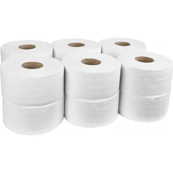 Toaletní papír Toaletní papír bílý jumbo celulóza 100 m, role 2 v, 12 ks