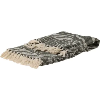 Přehoz na lůžko Home Styling Collection Bavlněný přehoz se vzory, 160 x 130 cm, zelený