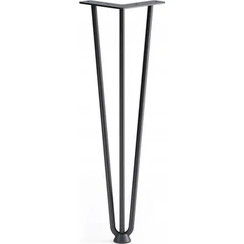 4x Ocelová, šikmá nábytková noha H-406mm P2, černá matná, s ochranou