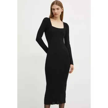 Dámské šaty Šaty BOSS černá barva, midi, 50530714 99X, vel. S