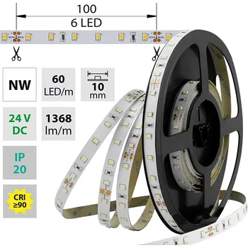 LED osvětlení MCLED LED pásek SMD2835 NW, 60LED/m, 14,4W/m, 1368lm/m, IP20, DC 24V, 10mm, 5m