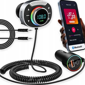 FM transmitter Bluetooth FM Transmitter do auta MP3 rychlá nabíječka USB QC 3.0 + USB-C