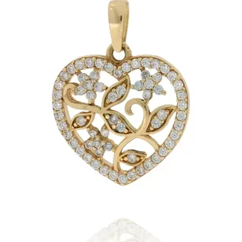Přívěsek Zdobené zlaté srdíčko