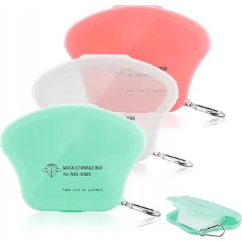 3x BOX ÚLOŽNÝ BOX NA OBLIČEJOVÉ MASKY BAREVNÝ PROTIPRACHOVÝ + PŘÍVĚSEK NA KLÍČE