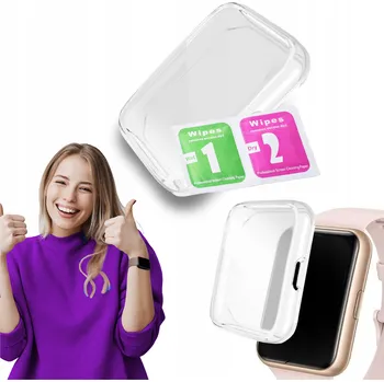 Pouzdro na mobilní telefon 2v1: Pouzdro + sklo / fólie pro chytré hodinky Huawei Watch Fit 2