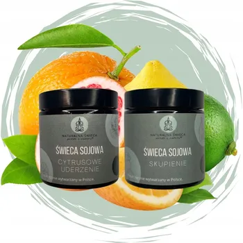 Svíčka Sójová vonná svíčka citrusové osvěžení, pro soustředění Naturalna Świeca