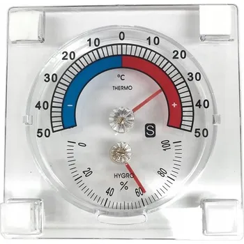 Domácí teploměr Venkovní teploměr nalepovací na okno + vlhkoměr bezbarvý měření