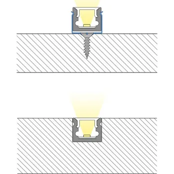LED páska MCLED Přisazený hliníkový profil PT černý, 10x8 mm, včetně matného difuzoru 2m