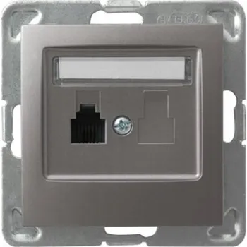 Elektrická zásuvka Telefonní zásuvka nástěnná Ospel stříbrná