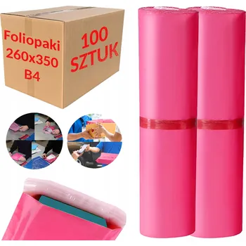Obálka Plastové Obálky pro balení 350x260 mm, obálka B4 růžová - 100 ks