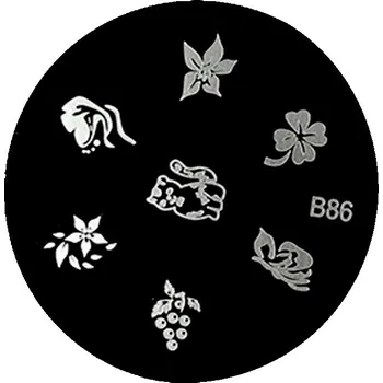 ŠABLONA S VZORY PRO RAZÍTKA NA NEHTY XS B 86