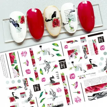 samolepka Samolepky na nehty – Vzory, Nápisy, Růže