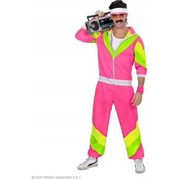 Karnevalový kostým KOSTÝM DRESIARA TEPLÁKOVKA 80. LÉTA SPORTOVEC RŮŽOVÝ XL
