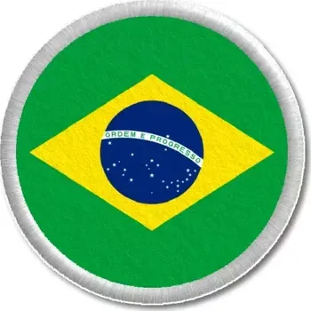 Vlajka Pelisport Brazilská vlajka tištěná nášivka ø 4,5 cm