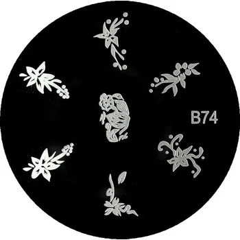 ŠABLONA S VZORY PRO RAZÍTKA NA NEHTY XS B 74