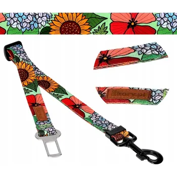 Vodítko pro psa VODÍTKO PRO PSY 25 mm 45-75 AUTOMOBILOVÁ Ukory potisk KVĚTINY vlčí máky