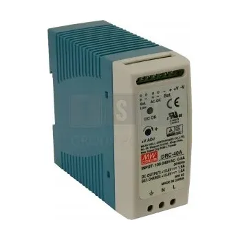 spínaný zdroj Záložní zdroj na DIN lištu Mean Well DRC-40A 12V 1.9A
