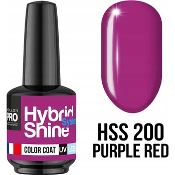 Lak na nehty 200. PURPLE RED - Hybridní lak Hybrid Shine System - Barevný UV/LED lak - Mol