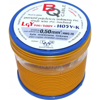 elektrický kabel Kabel LGY/H05V-K 0,50 mm2 25 m Žlutý