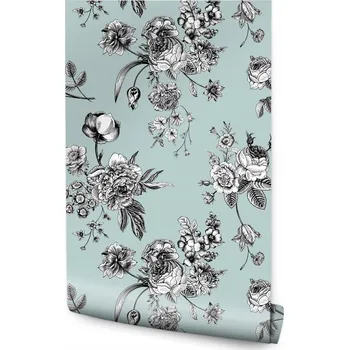 Fototapeta Tapeta Stylová tapeta s kvetoucími květy /216099886