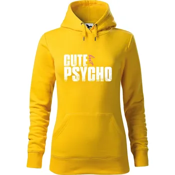 Dámské oblečení DOBRÝ TRIKO Dámská mikina s potiskem Cute but psycho Velikost dámské mikiny: 2XL, Barva: Žlutá