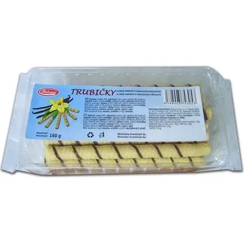 Plněné trubičky s vanilkovou příchutí 160g
