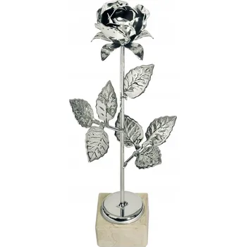 ROSE-S Kovová trofej - RŮŽE, stříbrná barva, výška H-290mm (štítek 50x2)