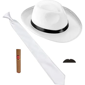 Karnevalový doplněk Bílá sada doplňků pro mafiána