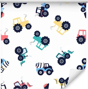Tapeta 10m TAPETA do dětského pokoje traktory bagry