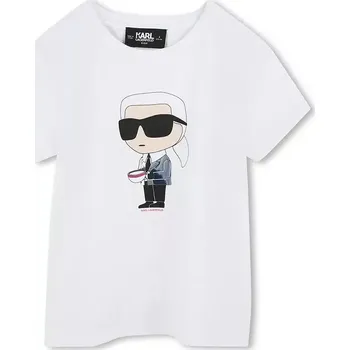 Chlapecké tričko Dětské bavlněné tričko Karl Lagerfeld bílá barva, Z30491 Z30491.114.150 00X, vel. 150